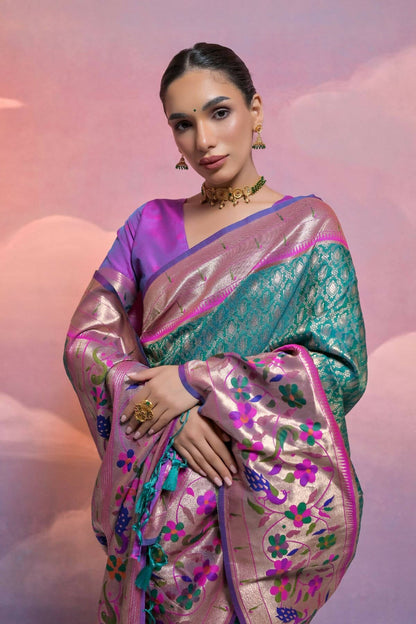 Women Paithani Vani Rama Saree With Unstiched Blouse