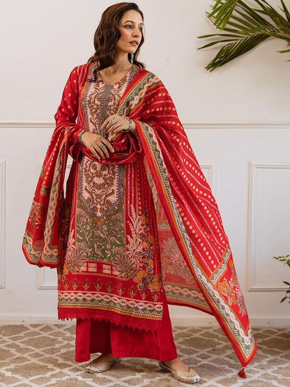 Dhiyona KL Women Floral Printed Kurta with Palazzo & Dupatta