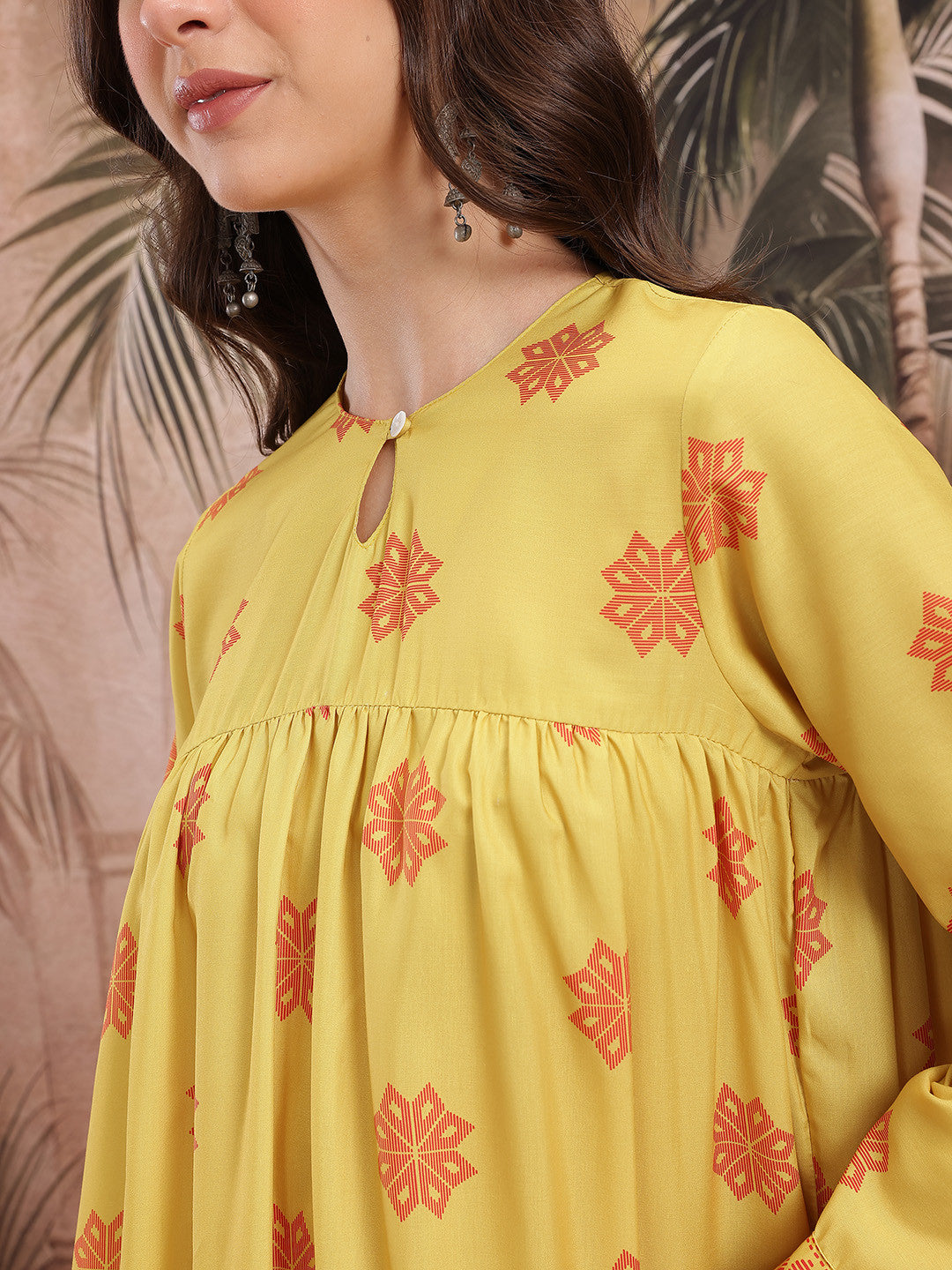 Printed Tiered Kurta with Trousers