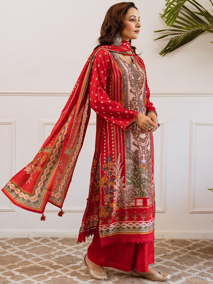 Dhiyona KL Women Floral Printed Kurta with Palazzo & Dupatta