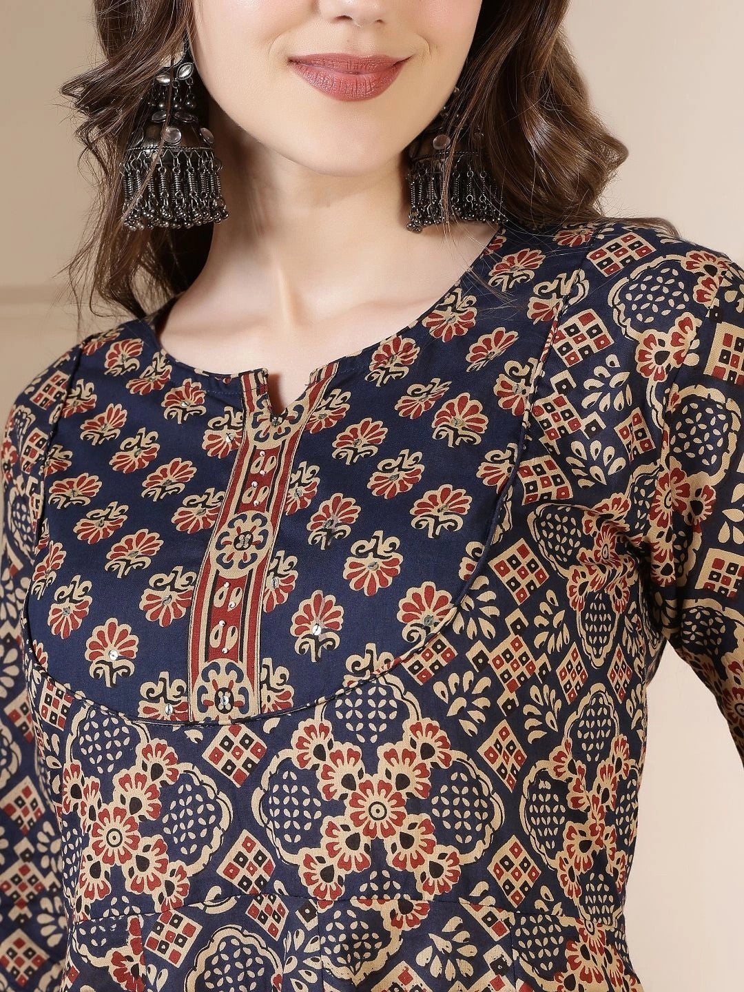 Women Ethnic Motifs Printed Empire Pure Cotton Kurta with Palazzos & With Dupatta