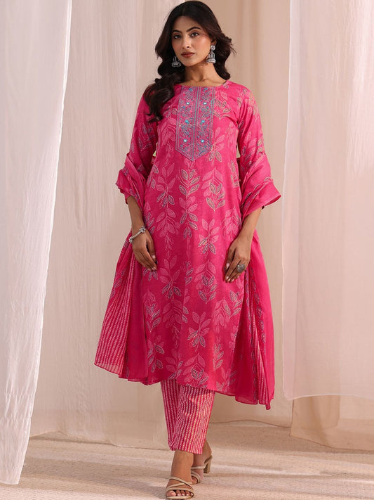 Women Ethnic Motifs Printed Regular Kurta with Trousers & With Dupatta
