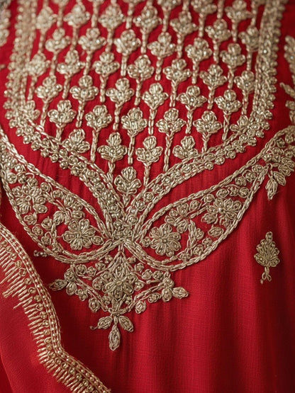 Dhiyona VA Women Ethnic Motifs Embroidered Regular Kurta with Sharara & With Dupatta