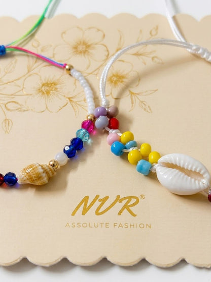 Dhiyona Set Of 2 Artificial Beads Thread Rakhi With Roli Chawal Chandan Mishri