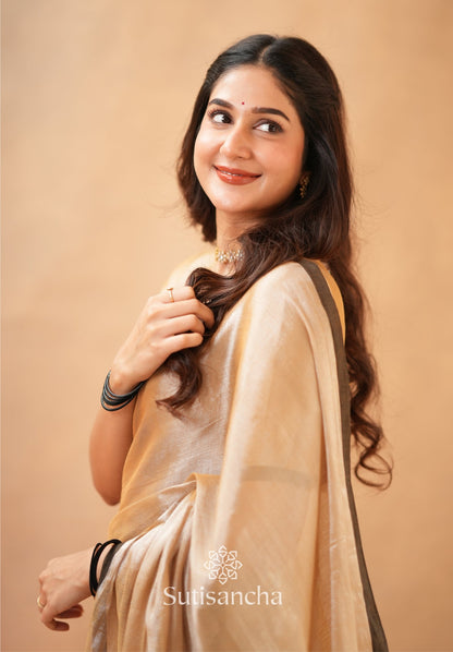 Dhiyona SS Woven Poetry Artisanal Handloom Tissue Cotton Saree