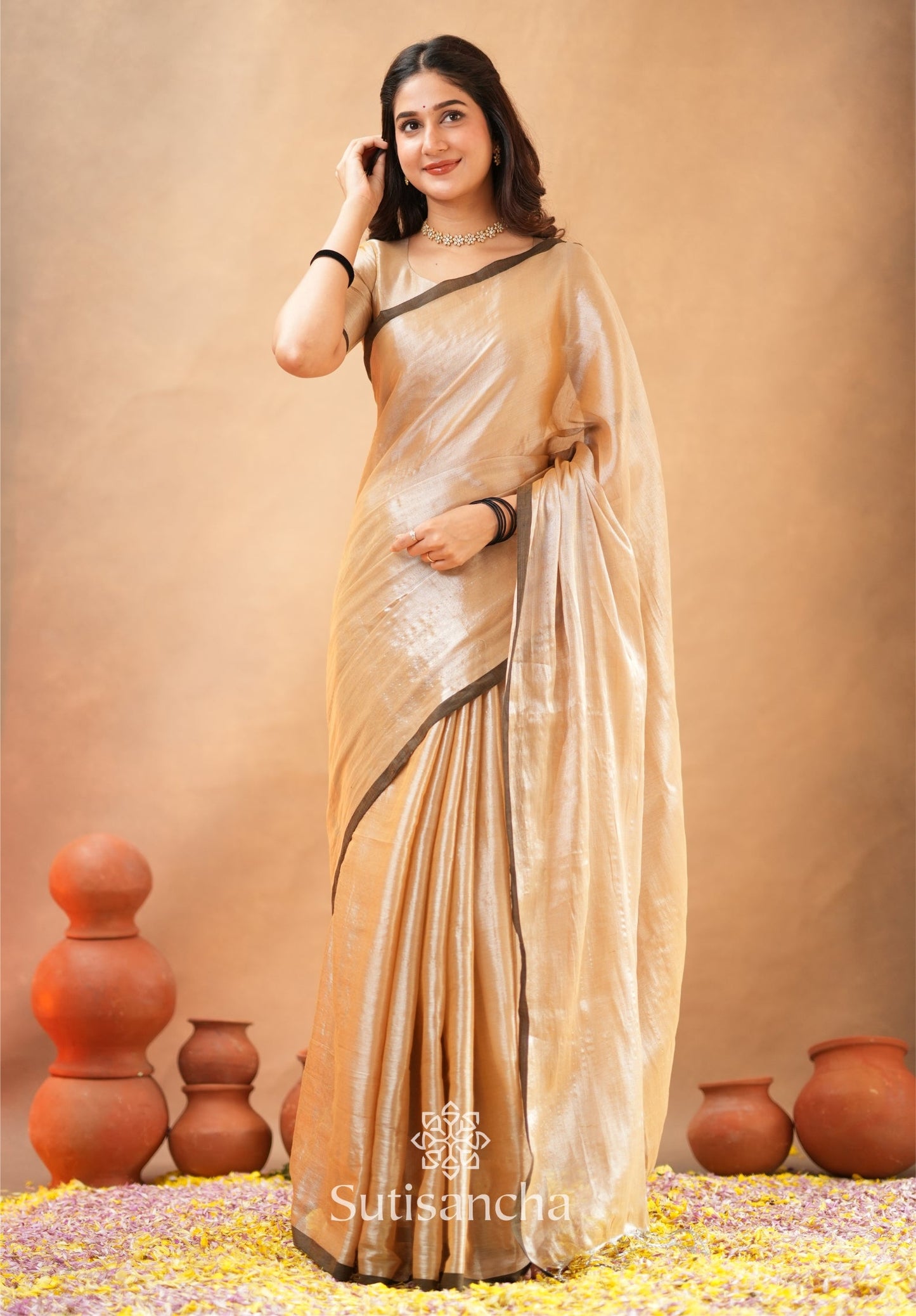 Dhiyona SS Woven Poetry Artisanal Handloom Tissue Cotton Saree