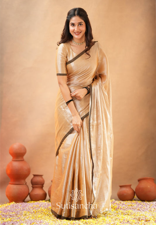 Dhiyona SS Woven Poetry Artisanal Handloom Tissue Cotton Saree
