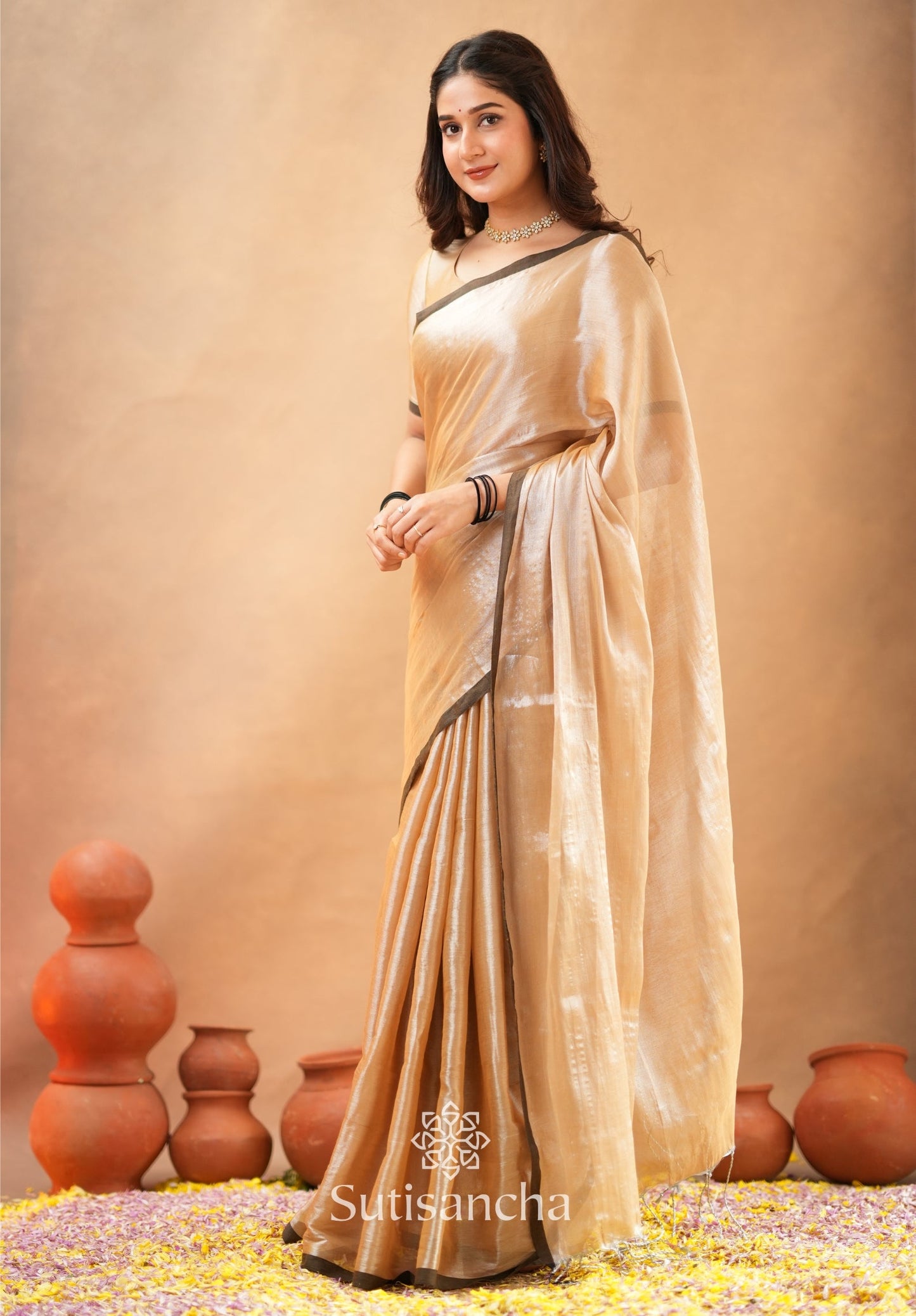 Dhiyona SS Woven Poetry Artisanal Handloom Tissue Cotton Saree