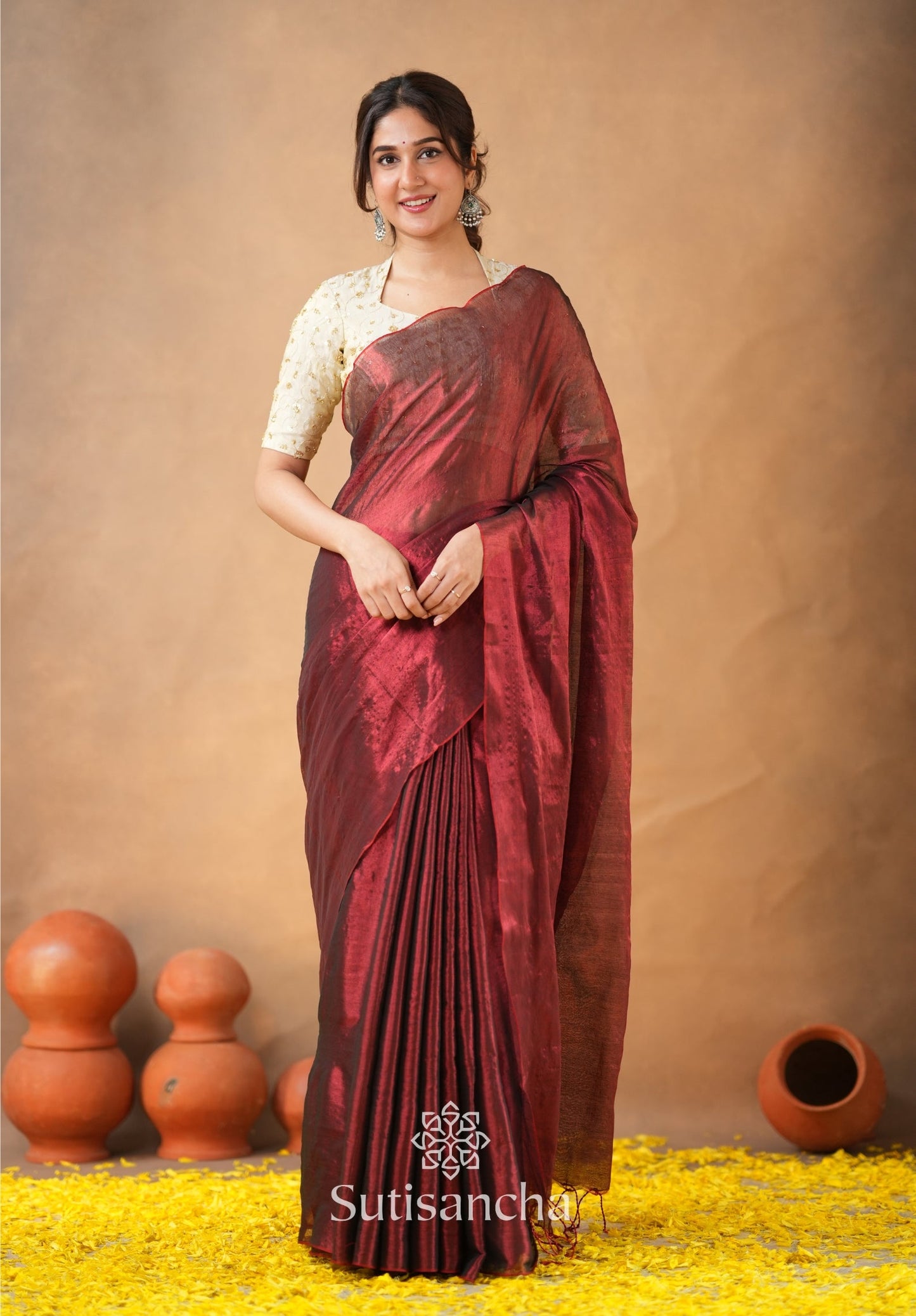 Dhiyona SS Beads Bloom Tissue Elegance