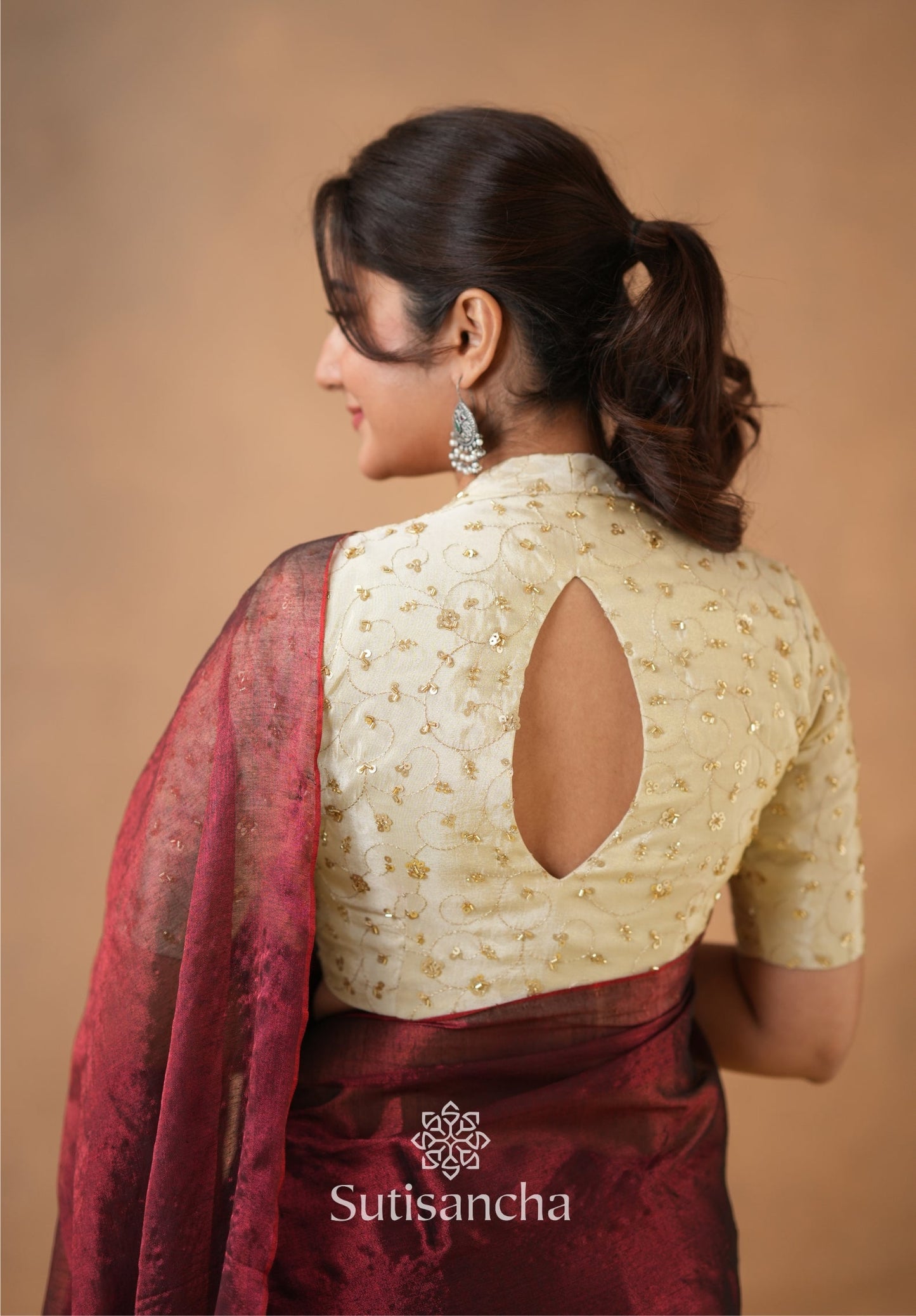 Dhiyona SS Beads Bloom Tissue Elegance