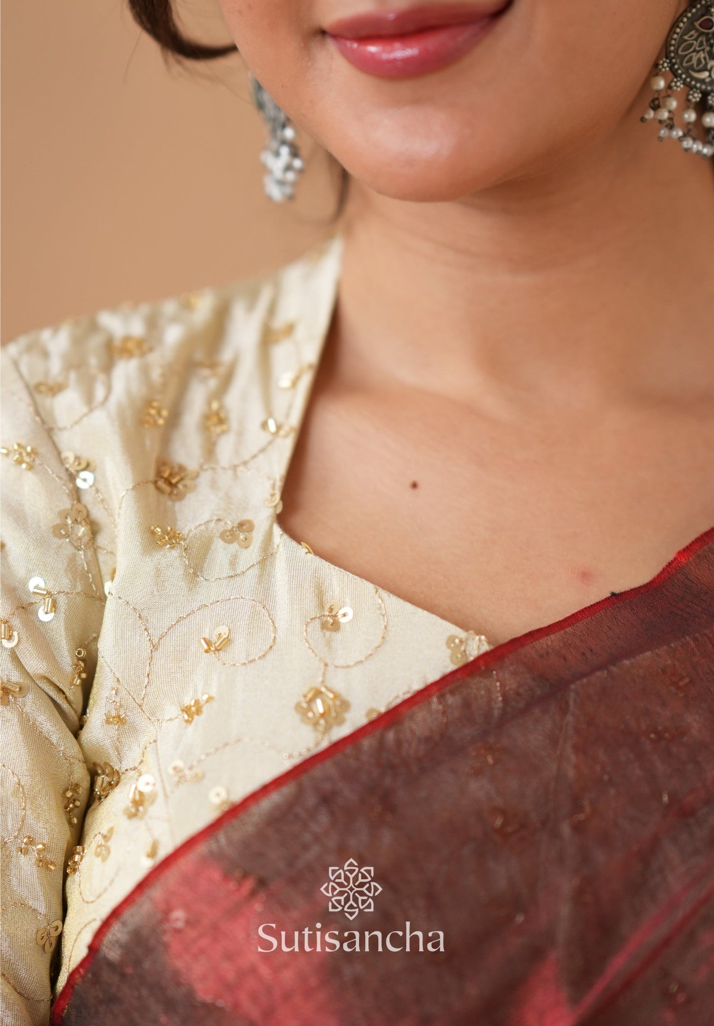 Dhiyona SS Beads Bloom Tissue Elegance