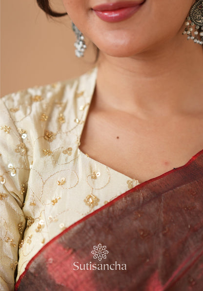 Dhiyona SS Beads Bloom Tissue Elegance