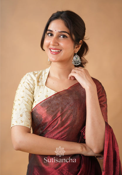 Dhiyona SS Beads Bloom Tissue Elegance