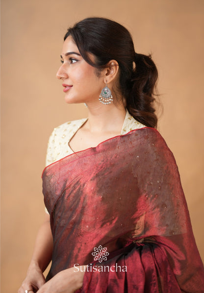 Dhiyona SS Beads Bloom Tissue Elegance