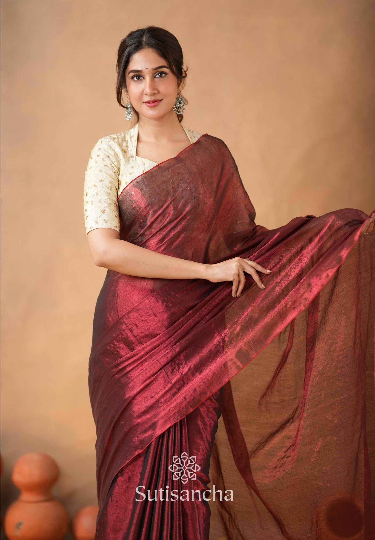 Dhiyona SS Beads Bloom Tissue Elegance