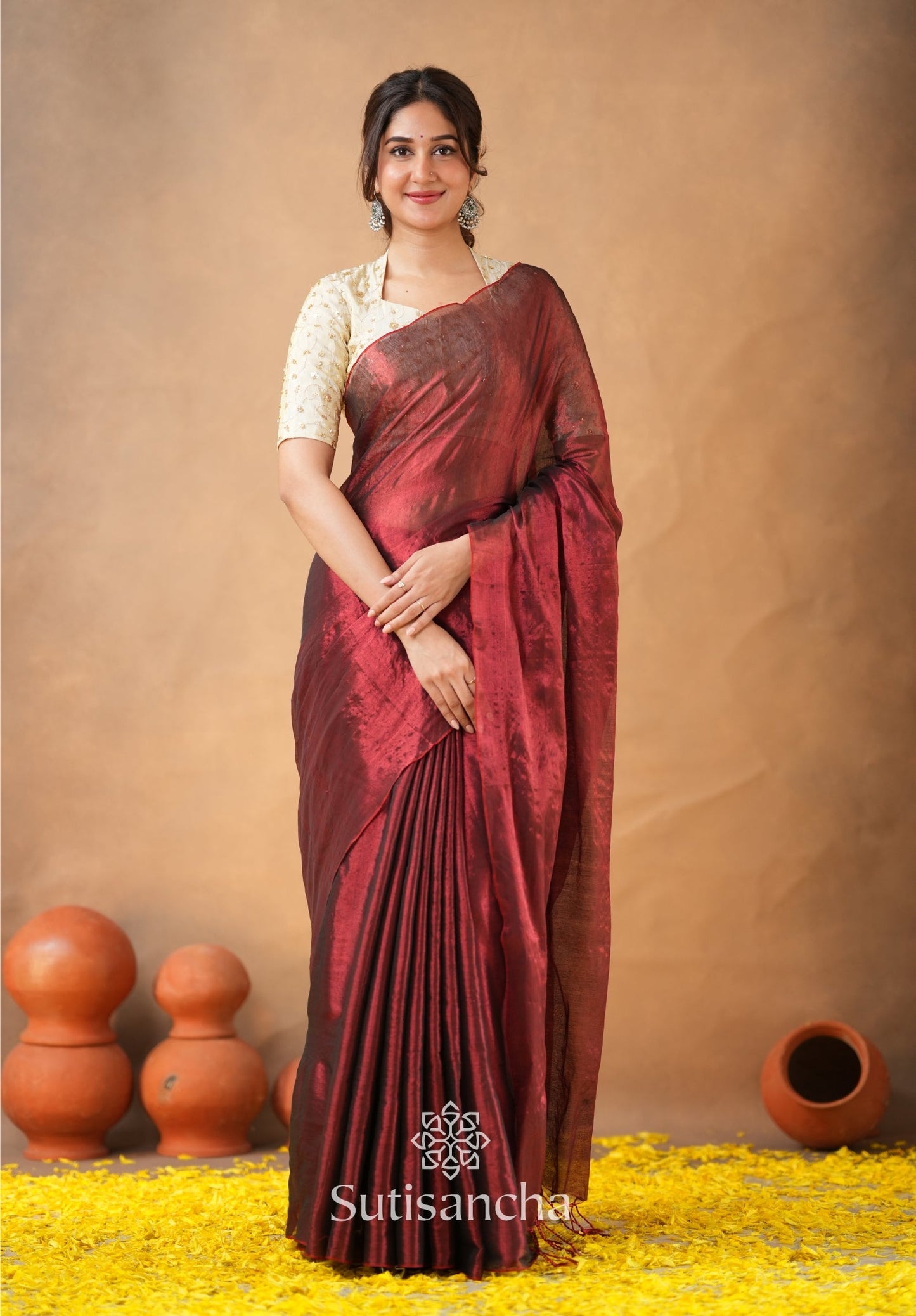 Dhiyona SS Beads Bloom Tissue Elegance