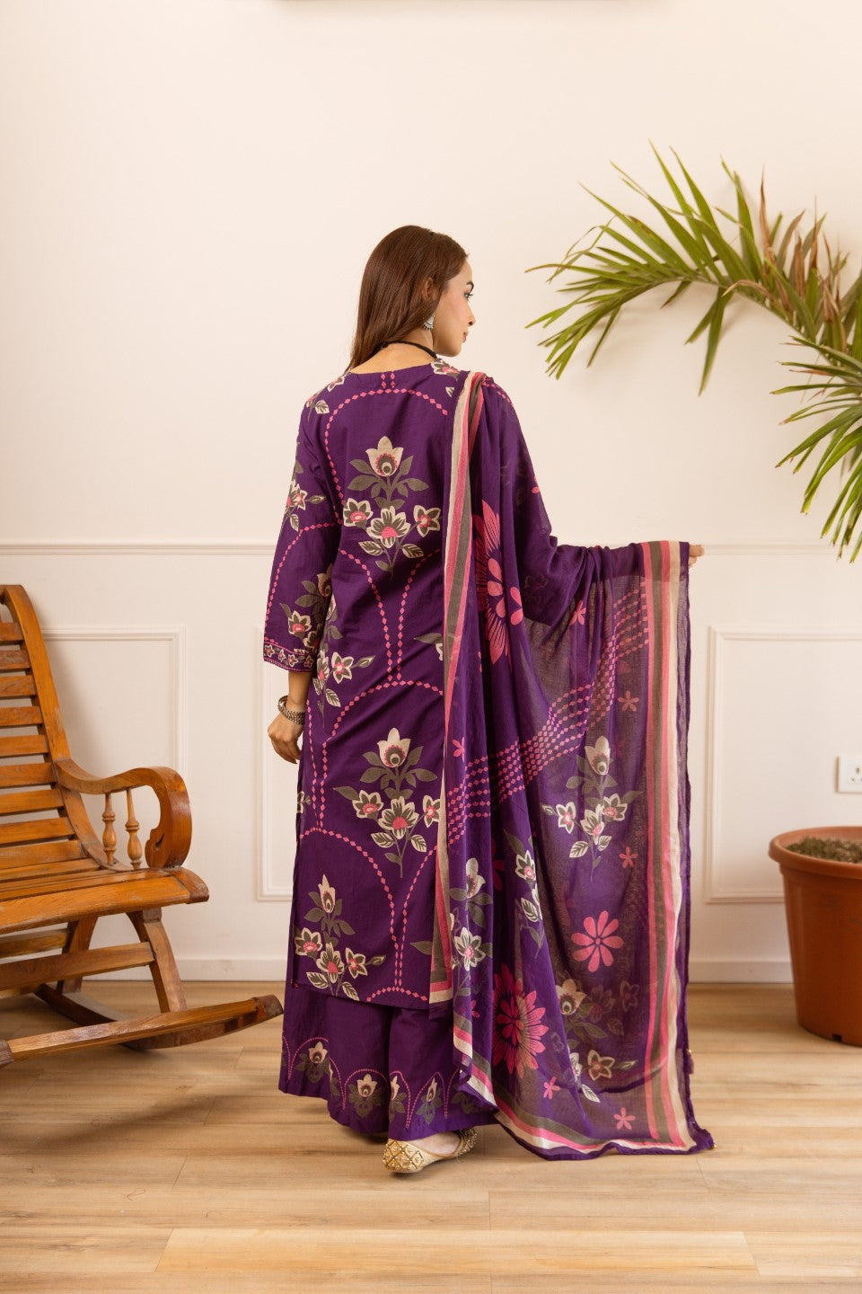 Karen amethyst cotton suit set
