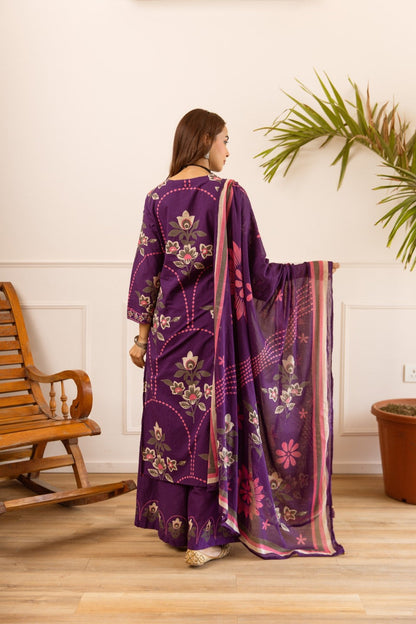 Karen amethyst cotton suit set