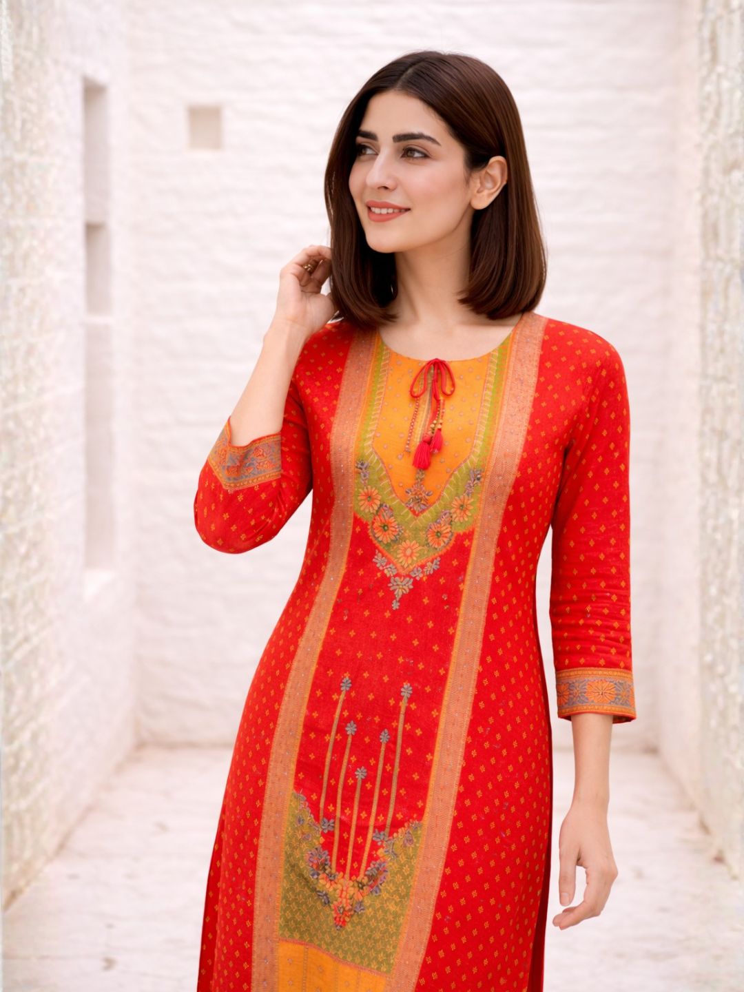 Shanti Crimson Work Suit Set