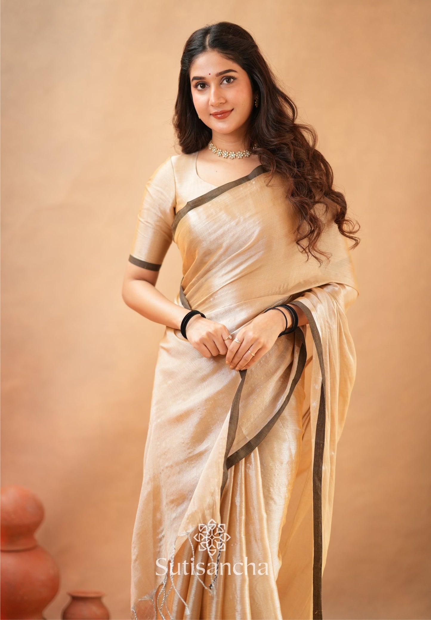 Dhiyona SS Woven Poetry Artisanal Handloom Tissue Cotton Saree