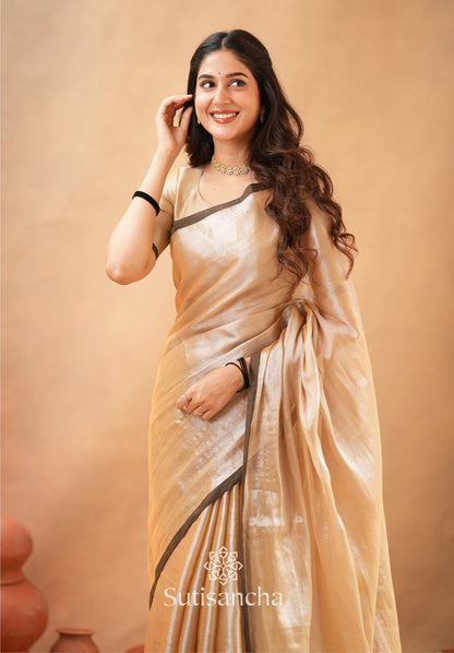 Dhiyona SS Woven Poetry Artisanal Handloom Tissue Cotton Saree