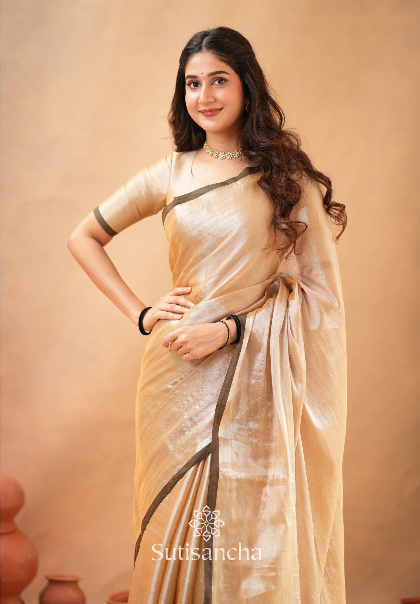 Dhiyona SS Woven Poetry Artisanal Handloom Tissue Cotton Saree