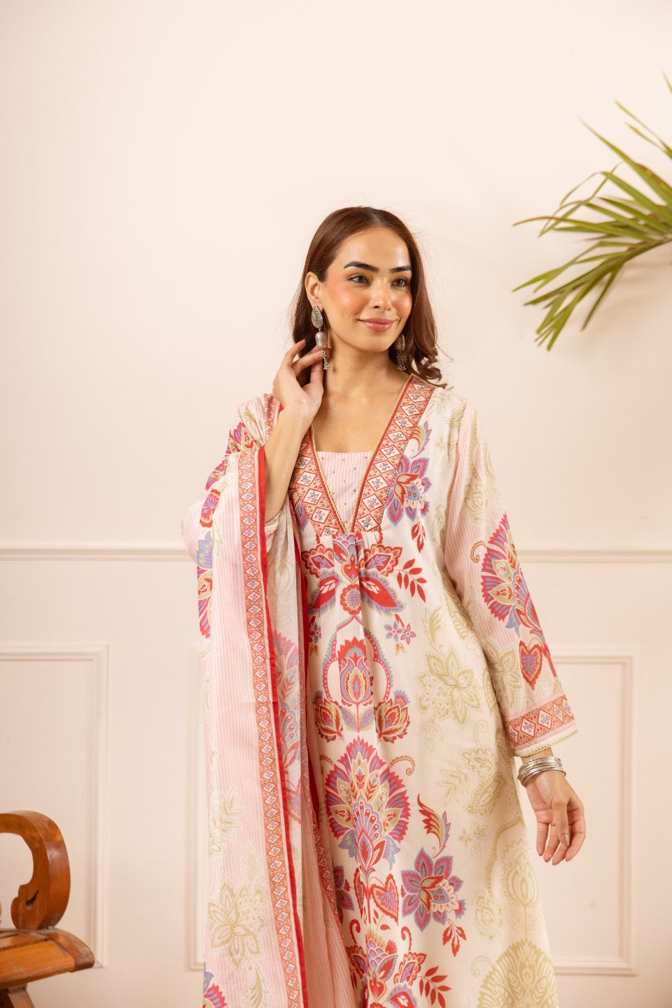 Karen ecru cotton suit set