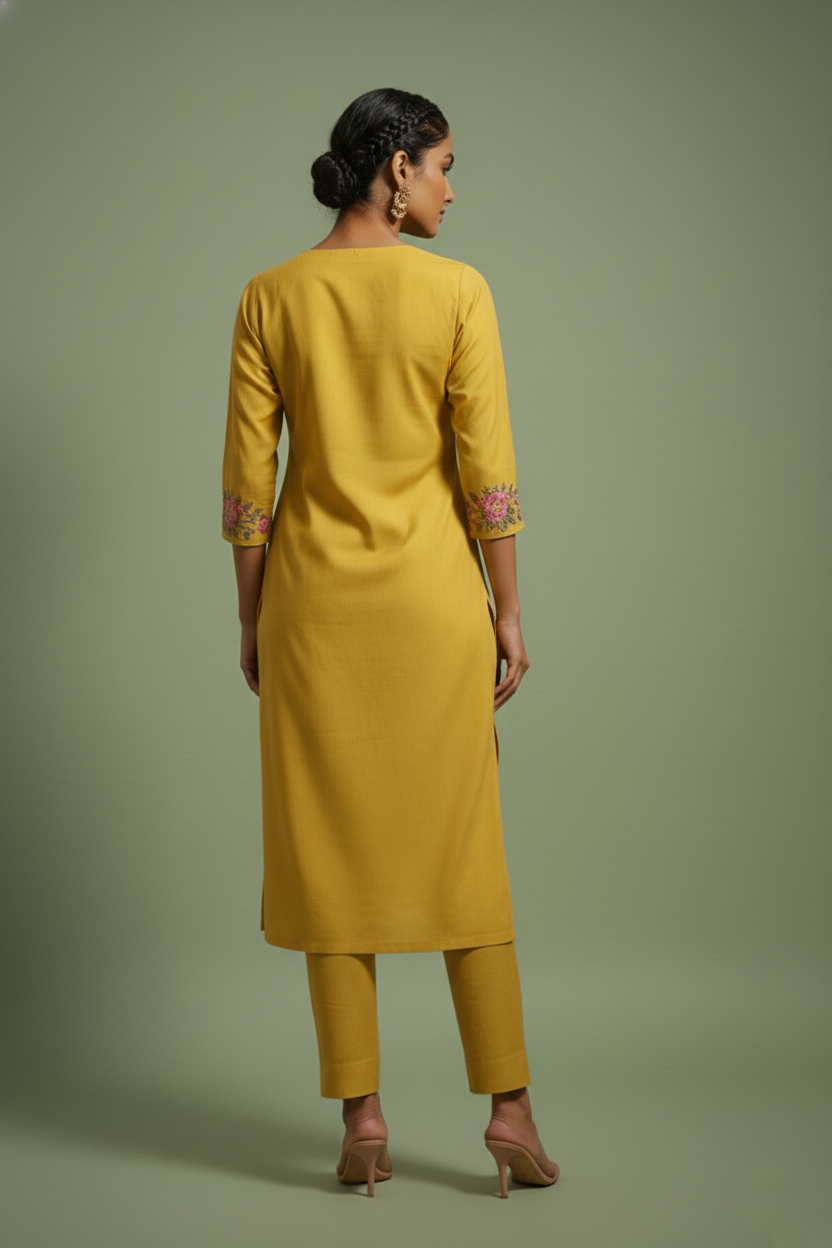 Chandri Wattle Embroidered Kurta Pant Set