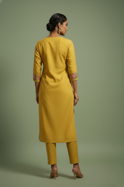 Chandri Wattle Embroidered Kurta Pant Set