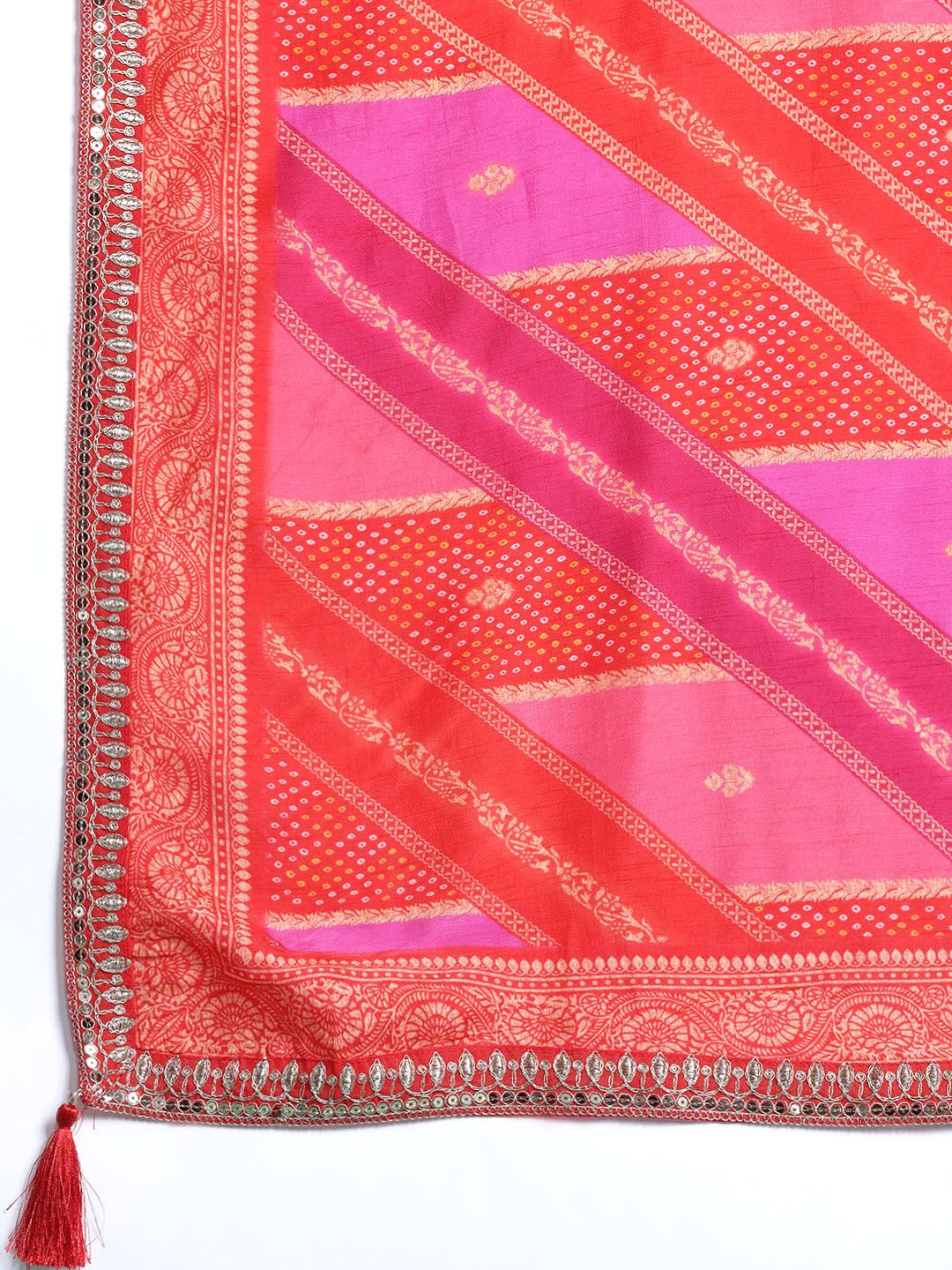 Ethnic Motifs Embroidered Regular Sequinned Kurta with Trousers & Dupatta