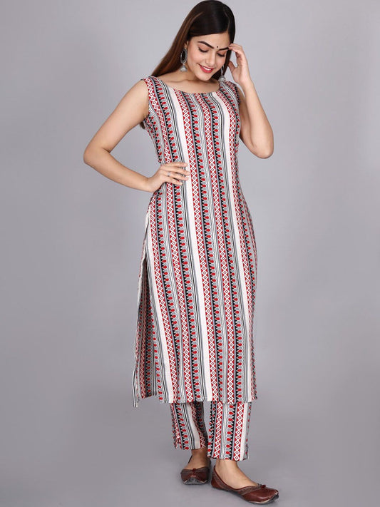 Dhiyona KL Women Multicoloured Printed Straight Kurta with Trouser