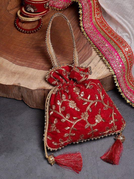 Dhiyona NR Floral Embroidered Potli