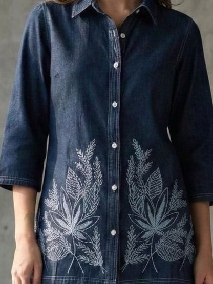 Prisha cyan embroidery denim co-ord set