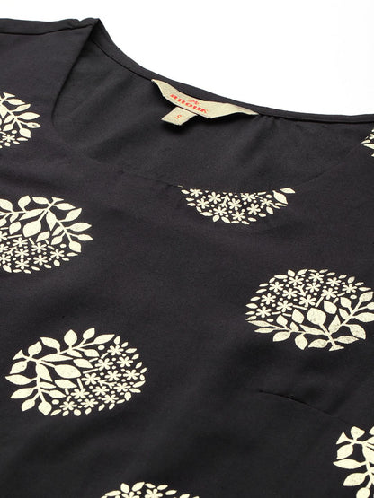Dhiyona AN Tyohaar Foil Print Kurta with Sharara & Dupatta