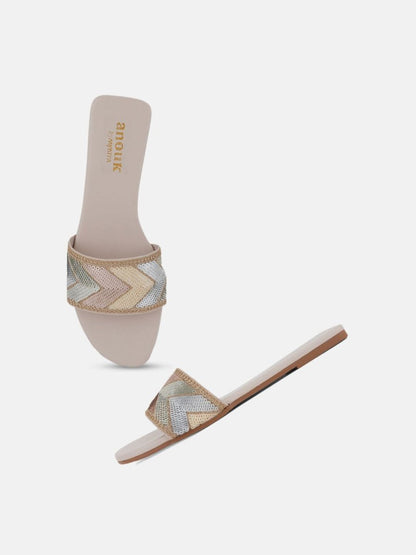Dhiyona AK Embellished Open Toe Flats