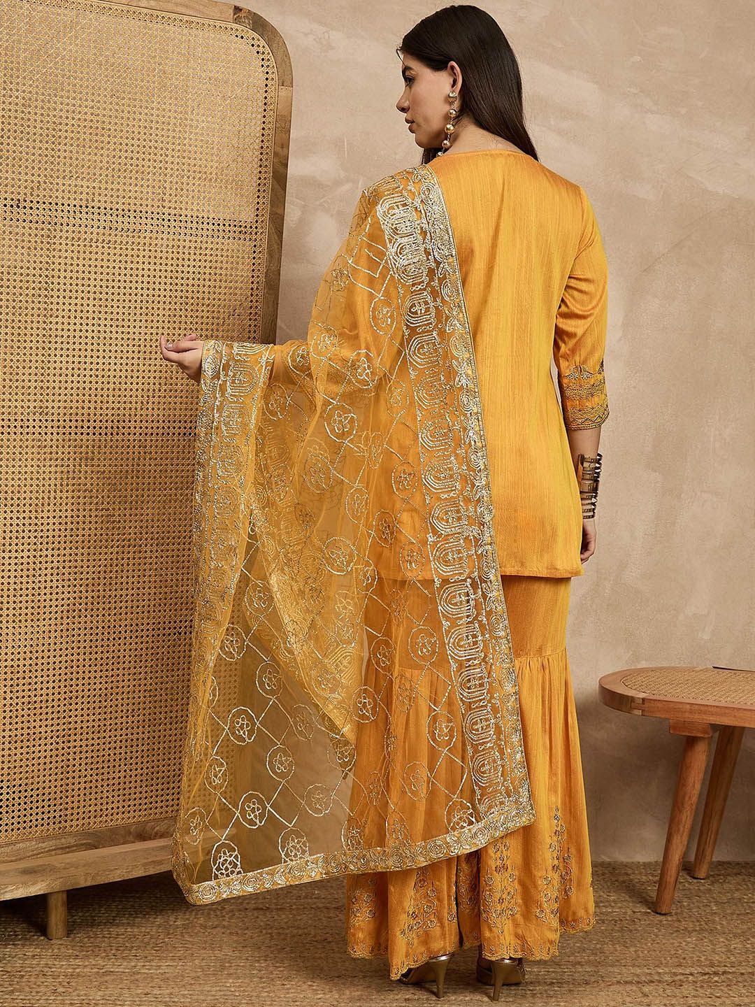 Dhiyona HOP Women Yoke Design Kurta & Sharara With Dupatta