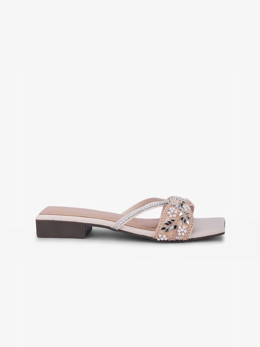 Dhiyona AK Embellished Open Toe Flats