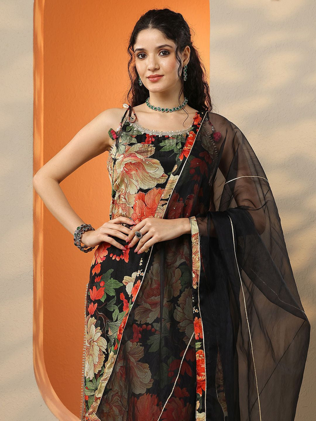Women Floral Printed Regular Kurta with Palazzos & With Dupatta