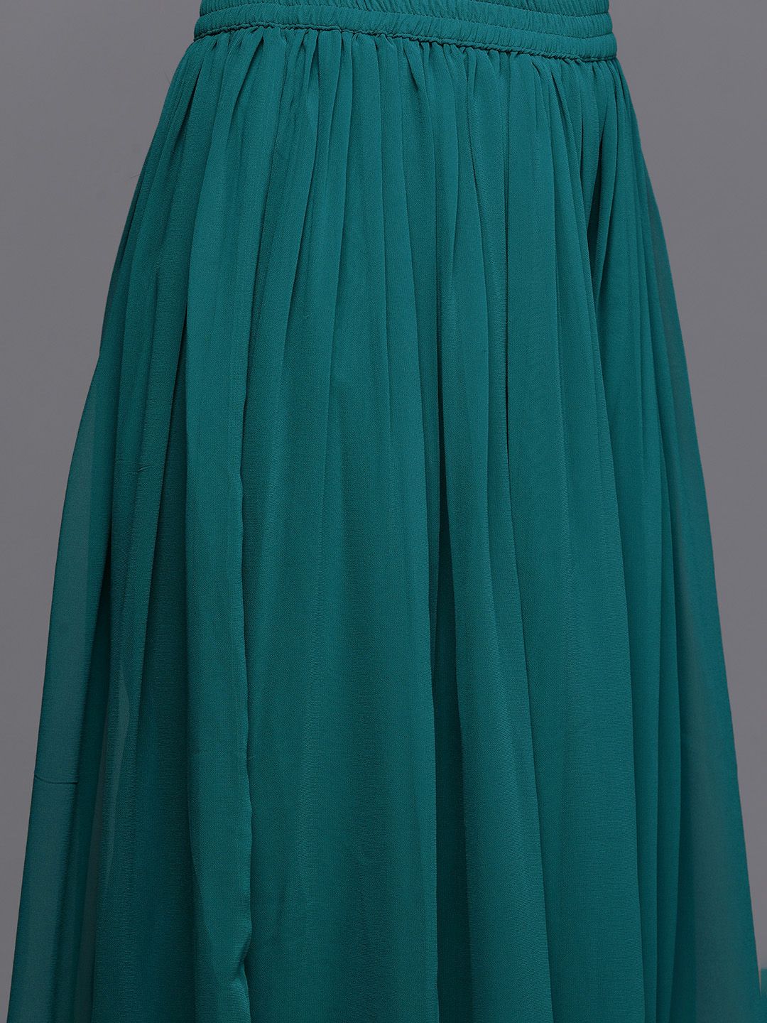 Dhiyona LL Floral Embroidered High Slit Sequinned Kurta with Palazzos & Dupatta
