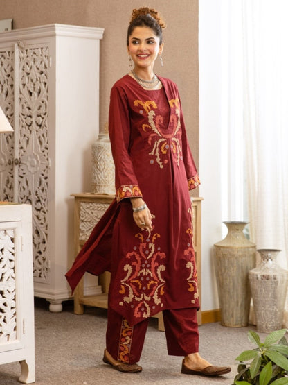 Karen merlot cotton kurta pant set