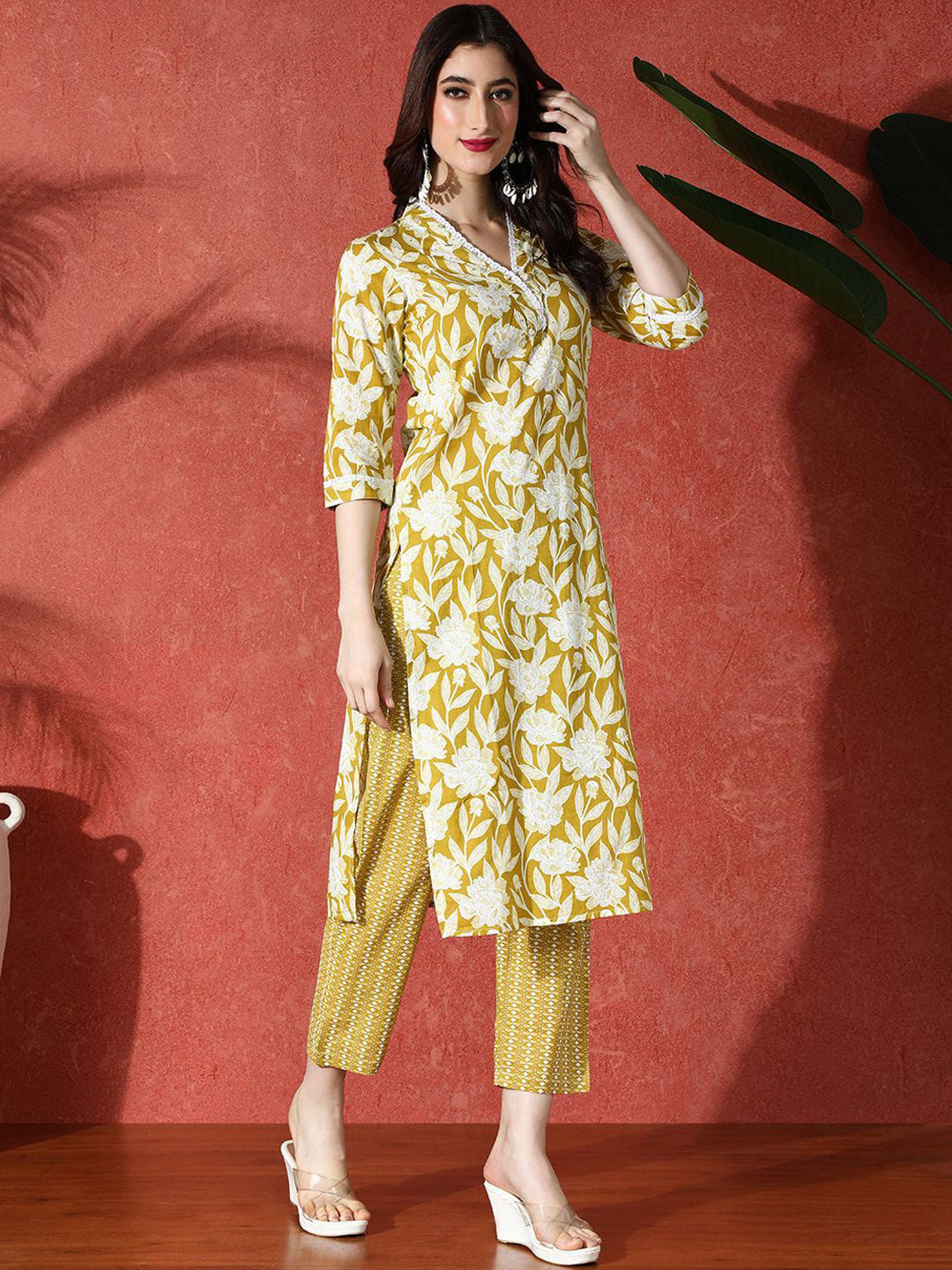 Embroidered Pure Cotton Kurta With Trouser