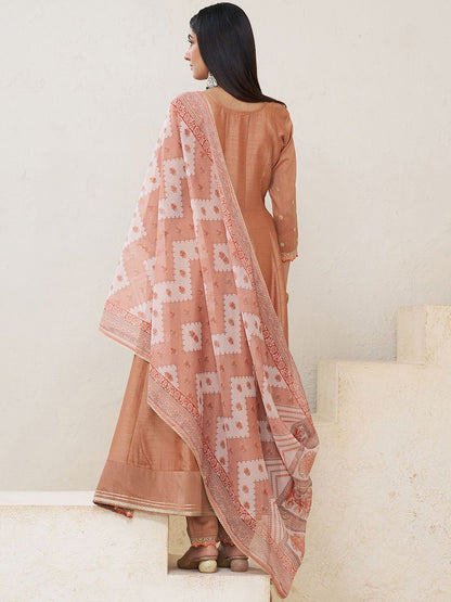 Dhiyona CH Women Ethnic Motifs Embroidered Kurta with Trousers & Dupatta