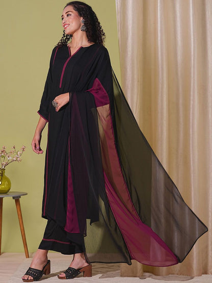Dhiyona KL Women Regular Kurta with Palazzos & With Dupatta