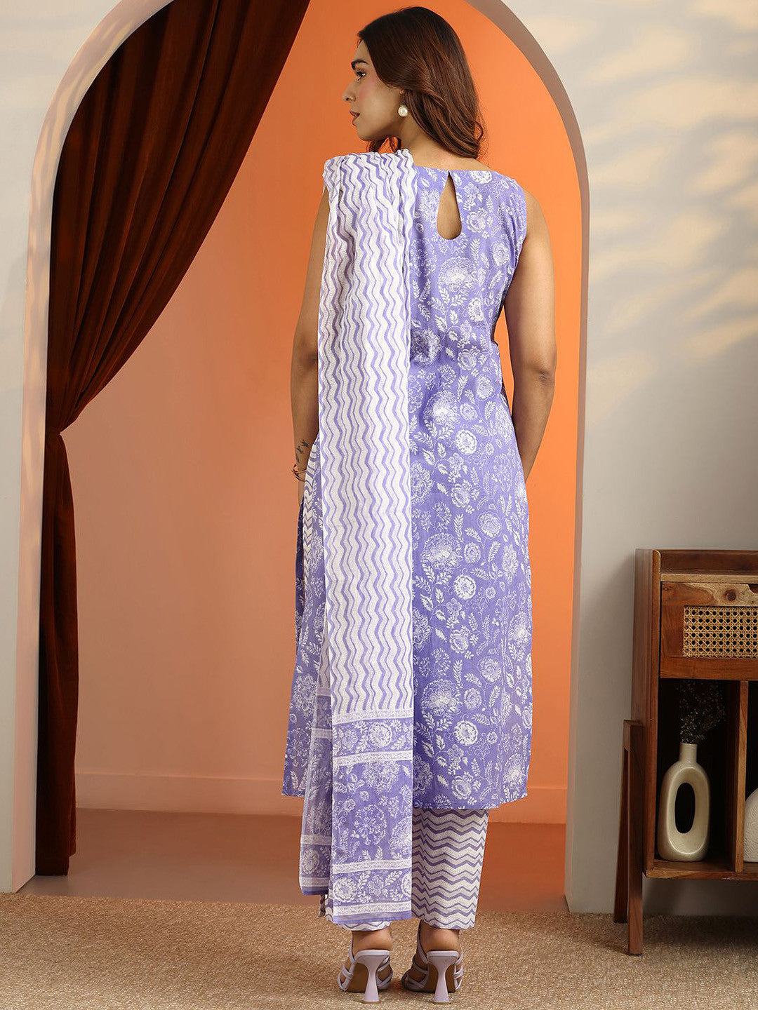 Women Floral Printed Kurta with Palazzo & Dupatta