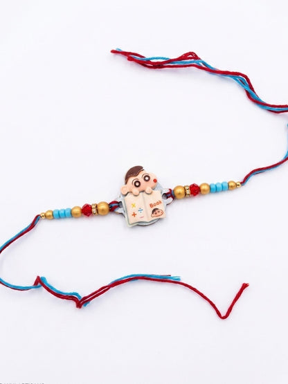 Dhiyona Kids Shinchan Character Artificial Beads Thread Rakhi