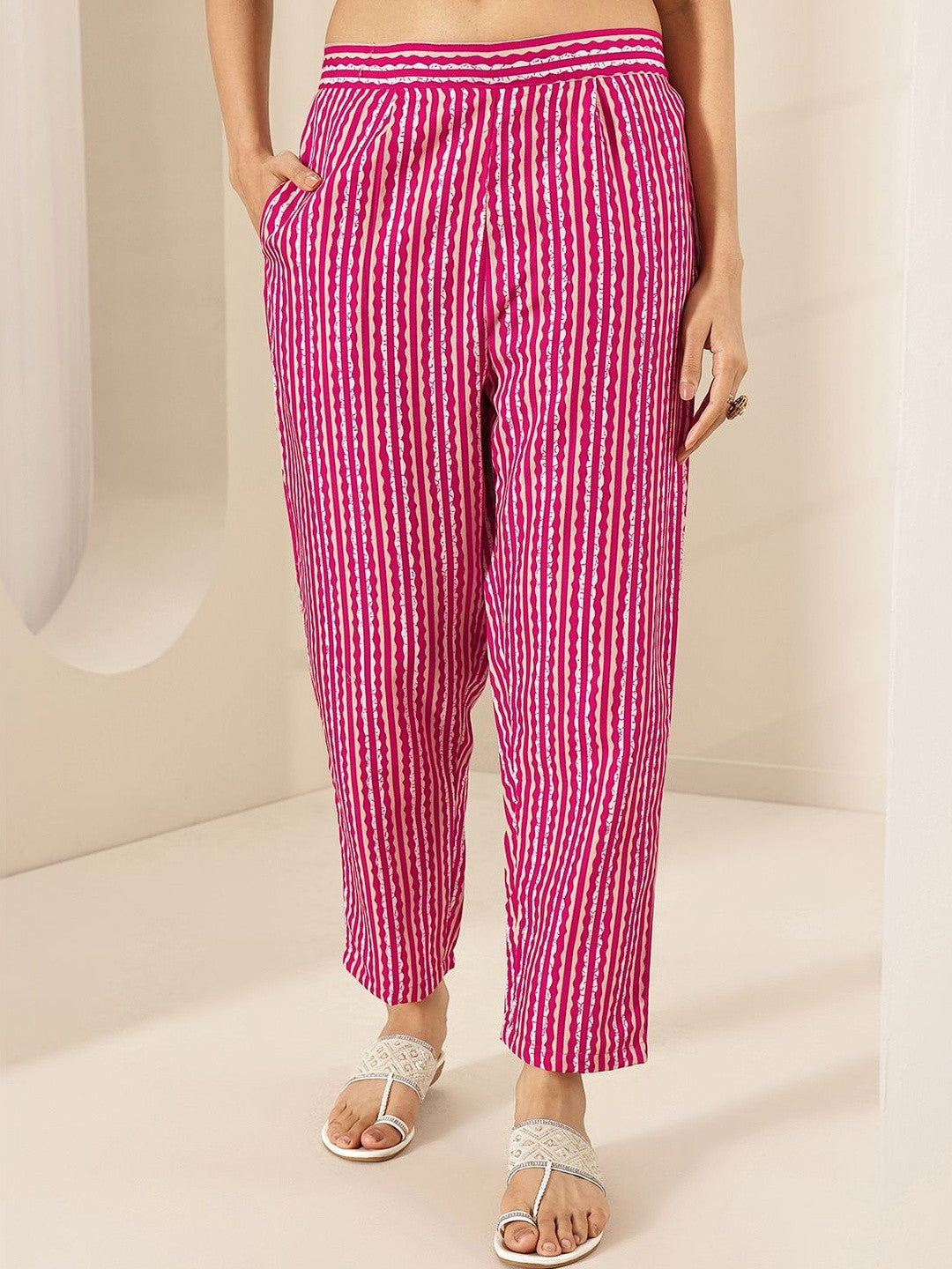Women Ethnic Motifs Printed Regular Thread Work Kurta with Trousers & With Dupatta