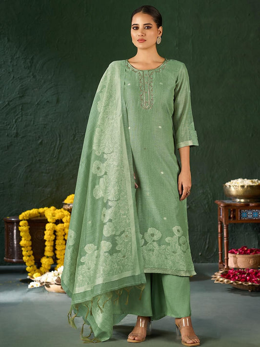 Dhiyona KL Women Handwork Embroidered Regular Kurta with Palazzos And Dupatta
