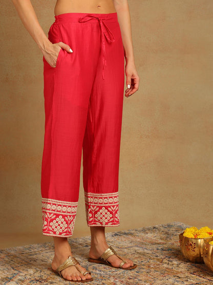 Dhiyona KL Ethnic Motifs Embroidered Regular Thread Work Kurta with Palazzos & Dupatta