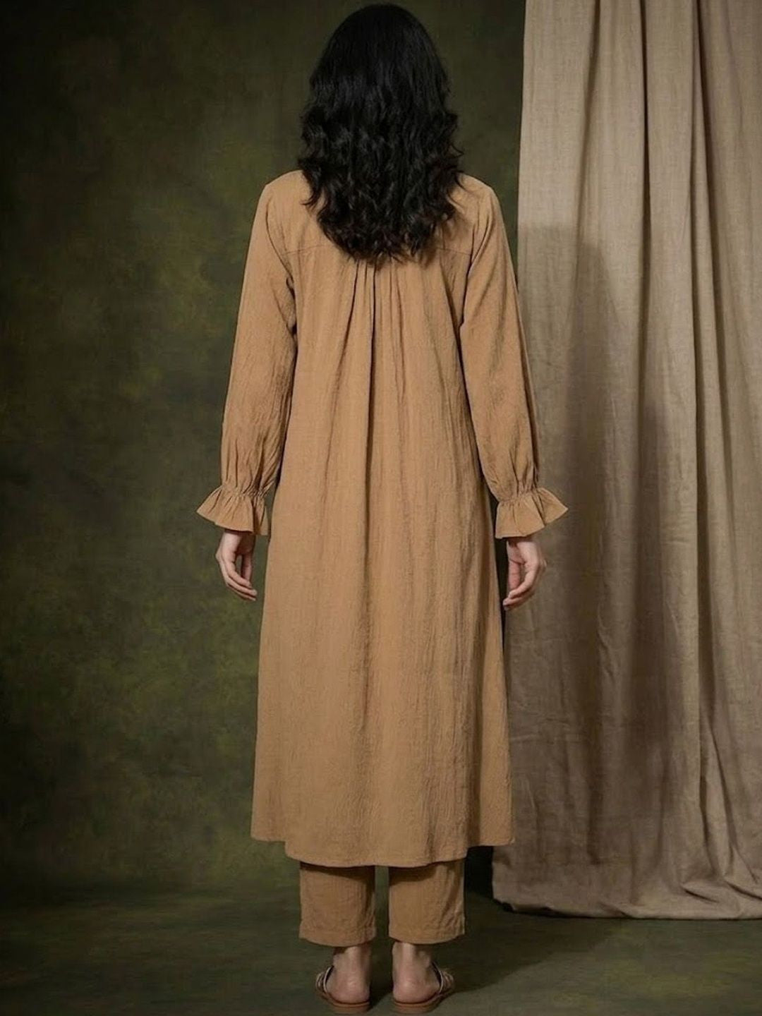 V-Neck Kurta & Trousers