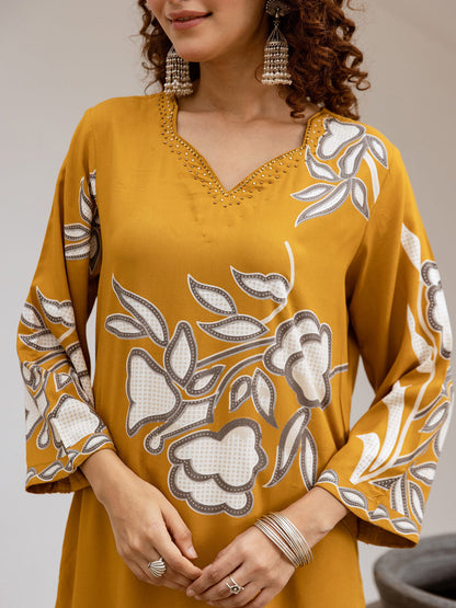 Printed Straight Kurta & Palazzo